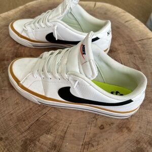 Nike Sneakers White with Gold and Black Accents